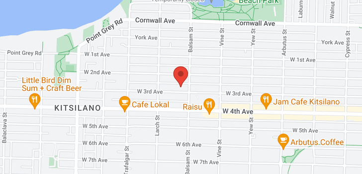map of 302 2445 W 3RD AVENUE